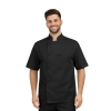 Bluza kucharska czarna meska  krótki rękaw 8 guzików roz.M – bluza kucharska – odzież gastronomiczna